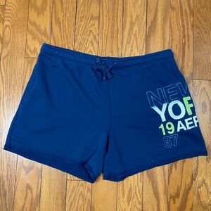 Women's Navy Graphic Shorts